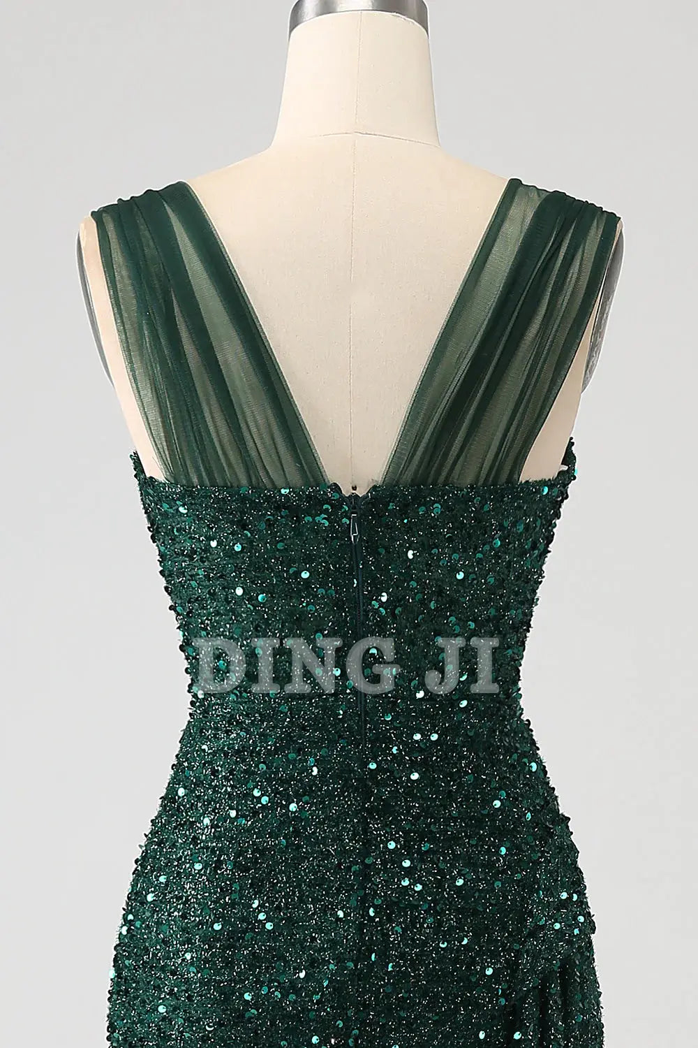 DingJiDress Prom Dress Heart-shaped collar Sparkly Sheath Shining Pleated Long Side Fork Gorgeous Formal Women's Dresses Wedding Guests Dresses