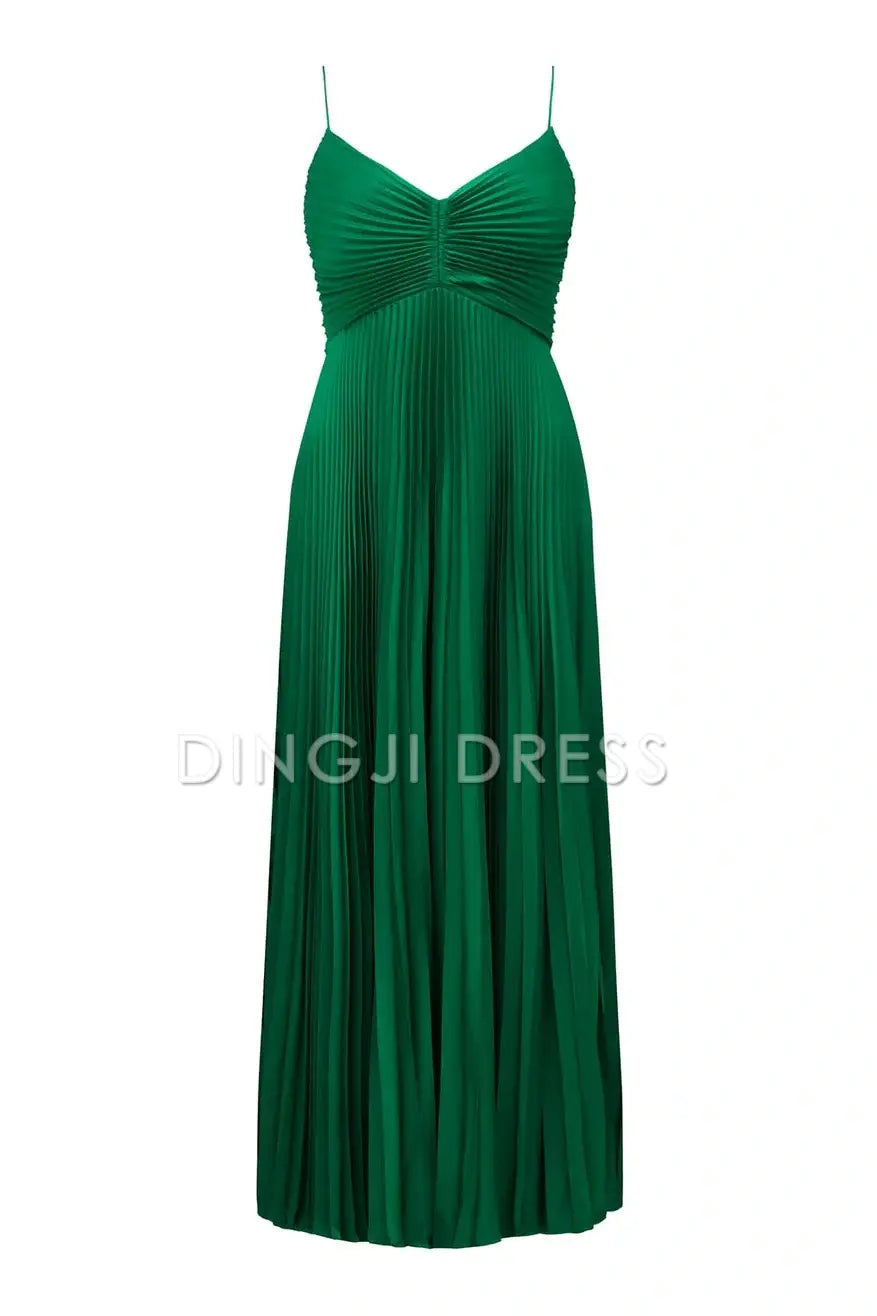 DingJiDress Chic A Line Halter Neck Pleated Long with Keyhole High Quality Prom Dress