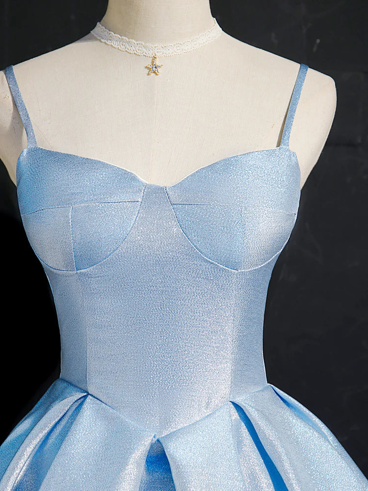 Cute blue sweetheart neck short prom dress blue homecoming dress