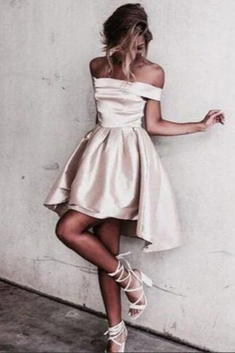 Sexy Off the Shoulder Prom Simple Short Homecoming Dress