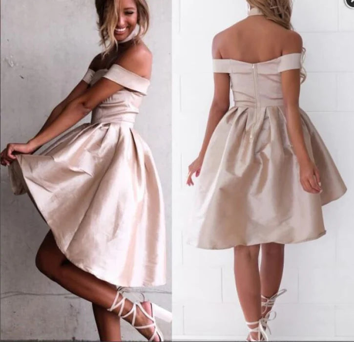 Sexy Off the Shoulder Prom Simple Short Homecoming Dress