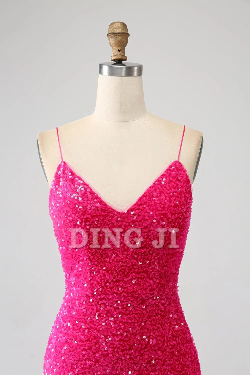 DingJiDress Prom Dress V-Neck Mermaid Cultivate oneself Spaghetti Straps Sequin Side Fork Long Formal Women's Dresses Wedding Guests Dresses