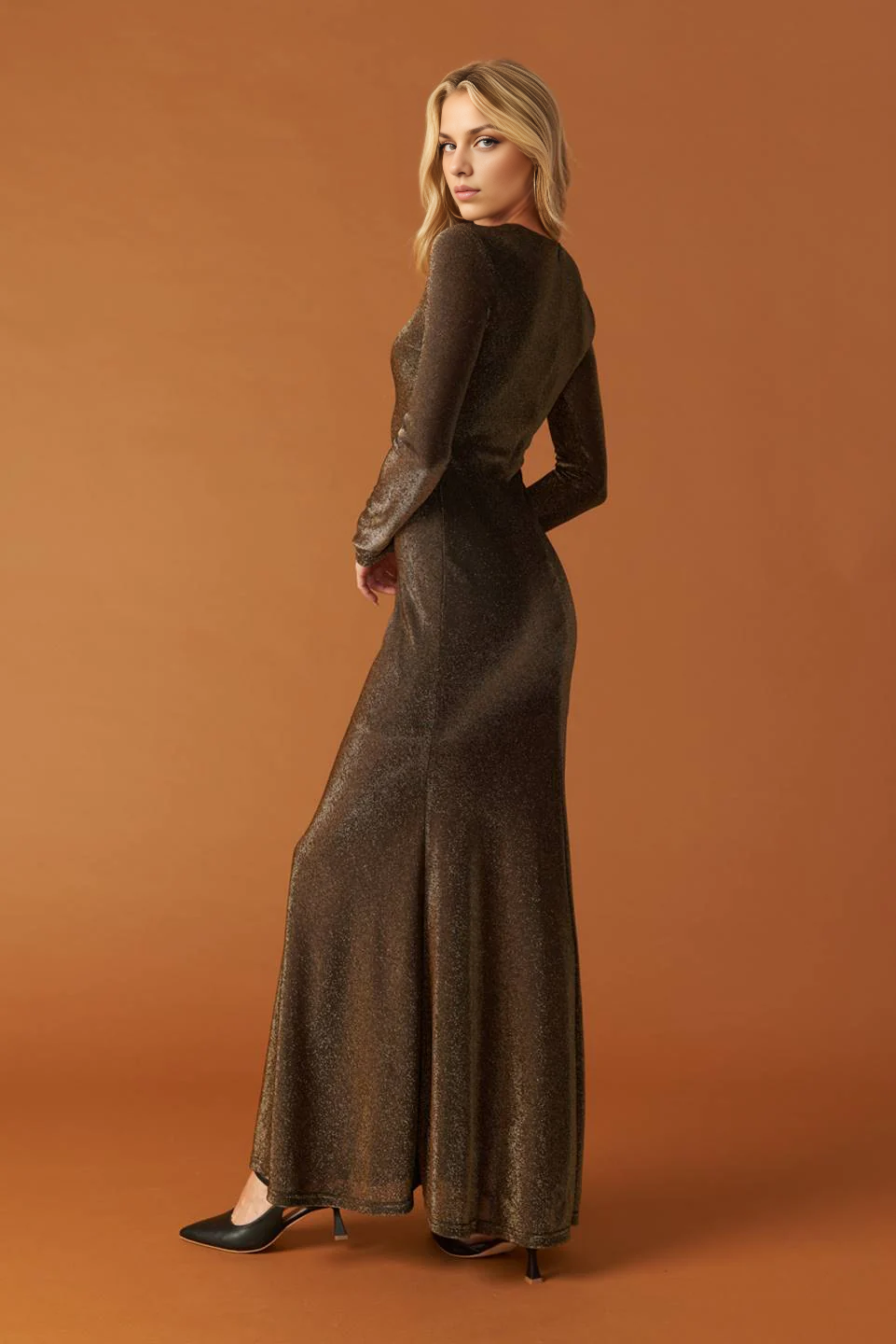 DingJiDress November December Wedding Guest Dress Fashion Mermaid Round Neck Long Sleeves Elegant Plus Size Formal Dresses Party Dress