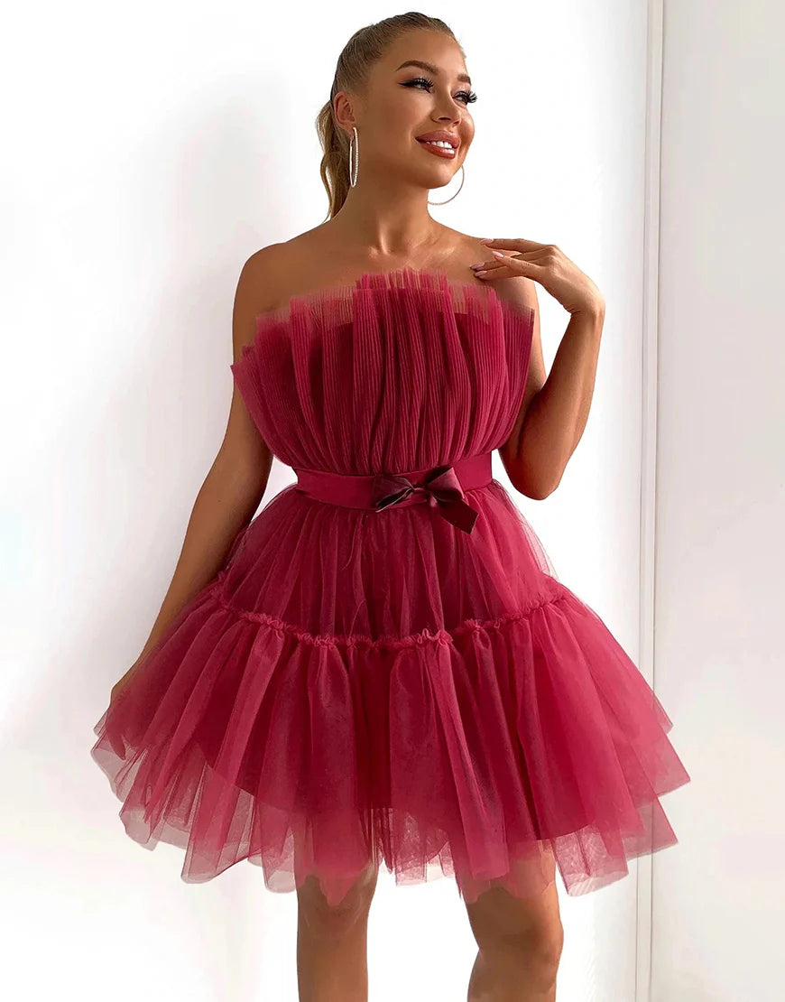 Black A Line Strapless Sleeveless Homecoming Dress