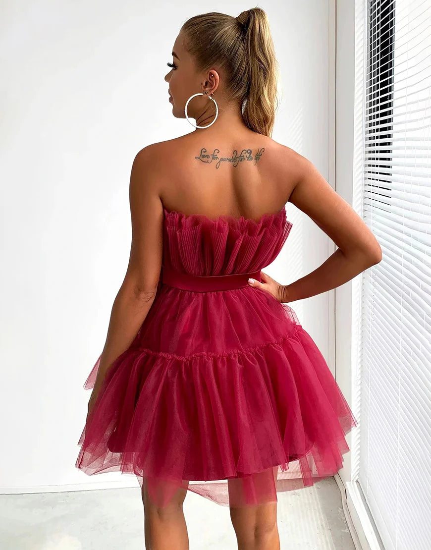 Black A Line Strapless Sleeveless Homecoming Dress