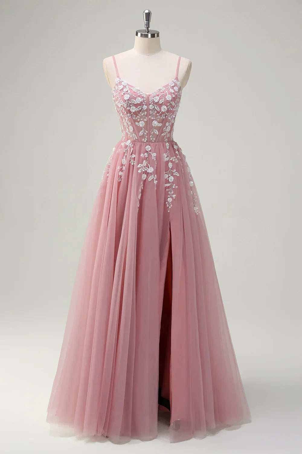 DingJiDress High Quality Dress Evening Dress Exquisite A-Line Spaghetti Straps Floral Backless With Slit Youthful Long Prom Dress