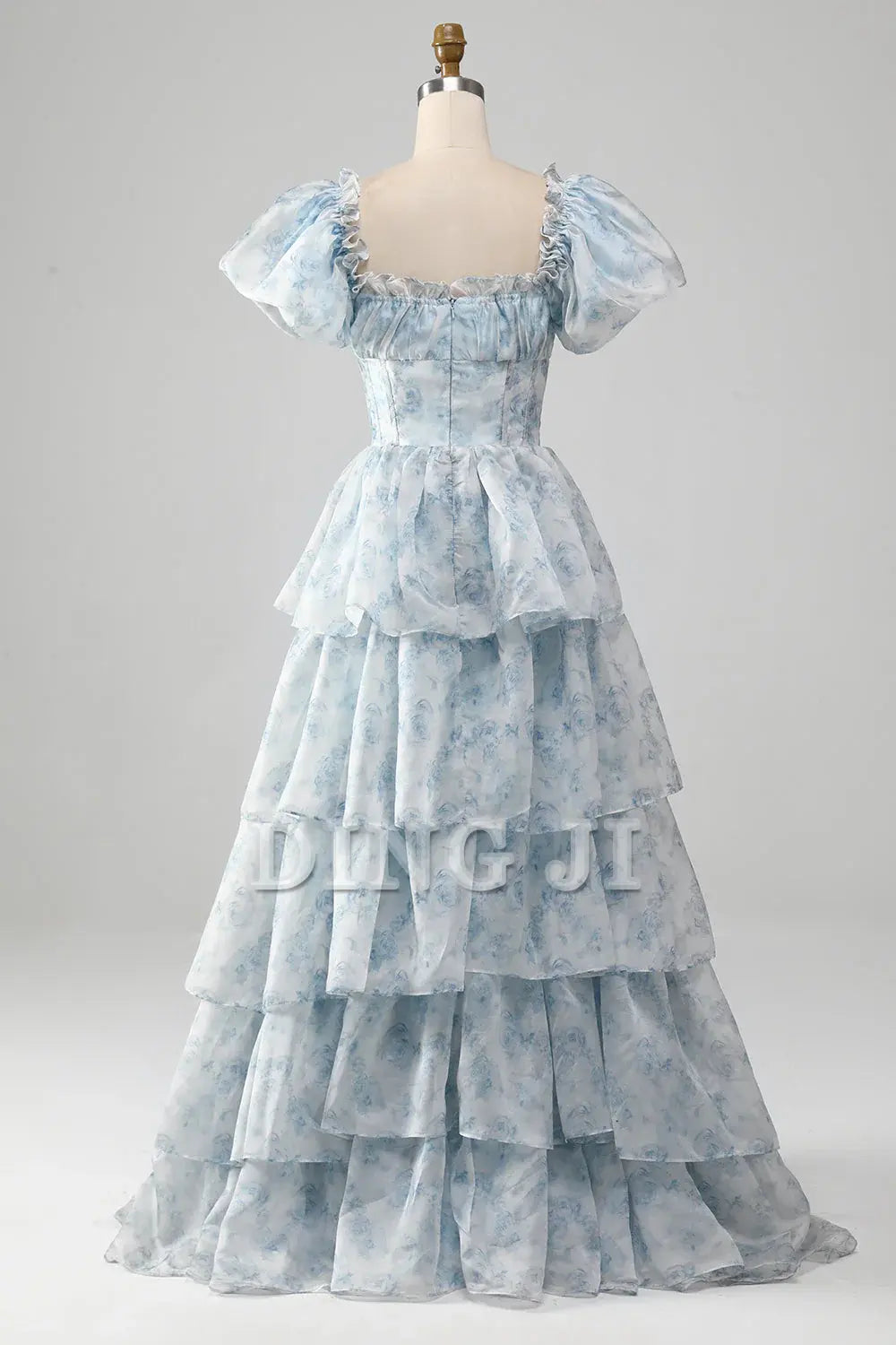 DingJiDress Prom Dress A-Line Off Shoulder Tiered Corset Puff Sleeves Romantic Formal Women's Dresses Wedding Guests Dresses