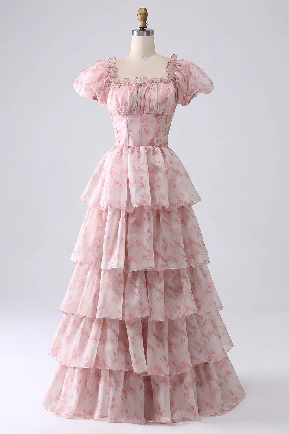 DingJiDress Prom Dress A-Line Off Shoulder Tiered Corset Puff Sleeves Romantic Formal Women's Dresses Wedding Guests Dresses