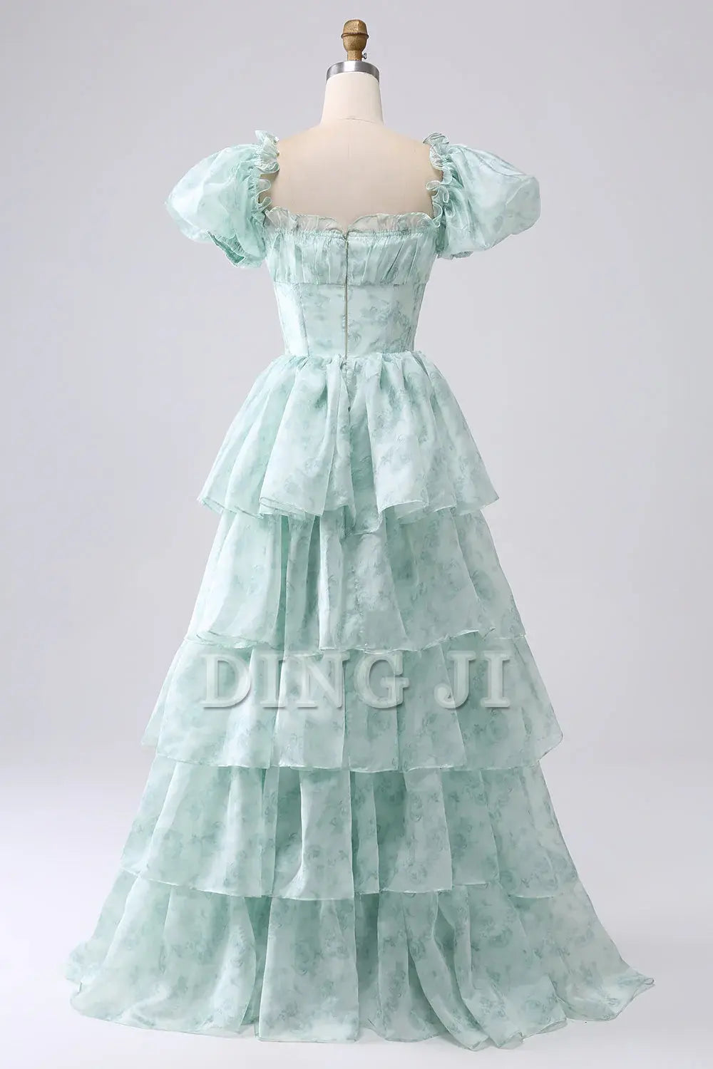 DingJiDress Prom Dress A-Line Off Shoulder Tiered Corset Puff Sleeves Romantic Formal Women's Dresses Wedding Guests Dresses