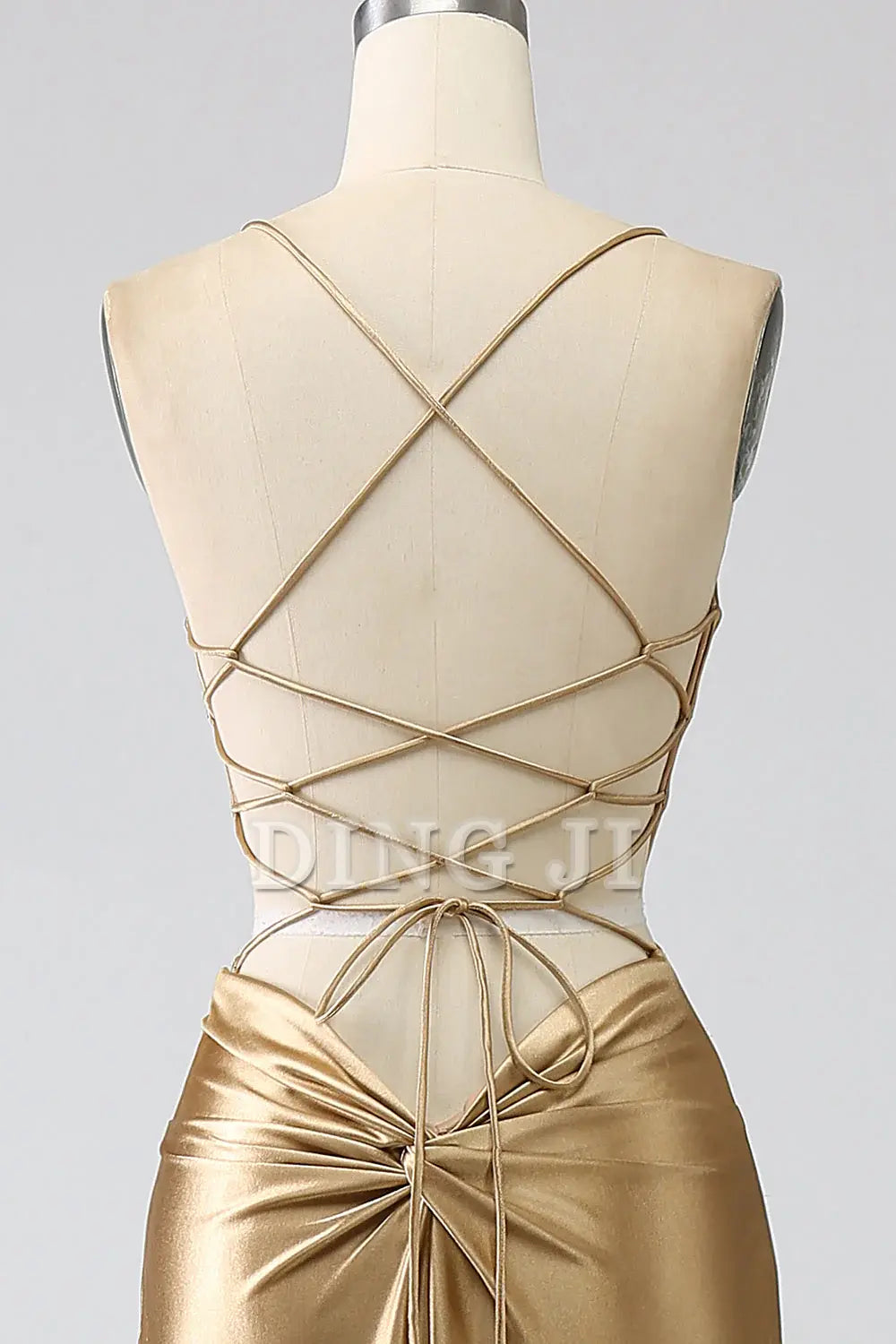 DingJiDress Prom Dress Mermaid Cultivate oneself Spaghetti Straps Backless Satin Long with Lace-up Back Formal Women's Dresses Wedding Guests Dresses