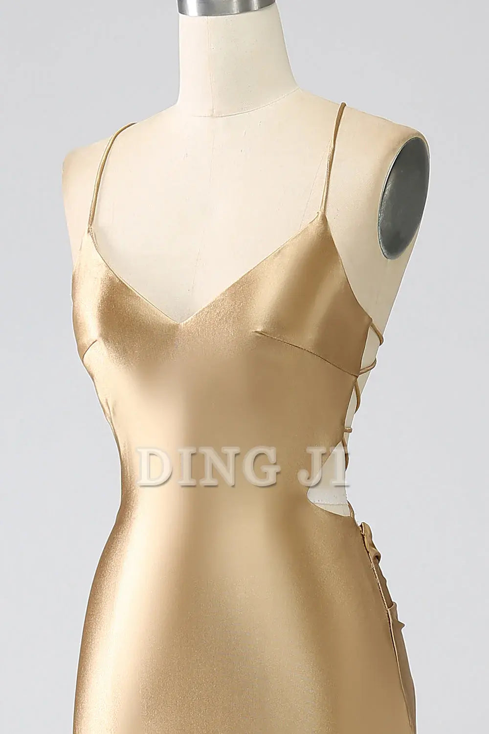 DingJiDress Prom Dress Mermaid Cultivate oneself Spaghetti Straps Backless Satin Long with Lace-up Back Formal Women's Dresses Wedding Guests Dresses