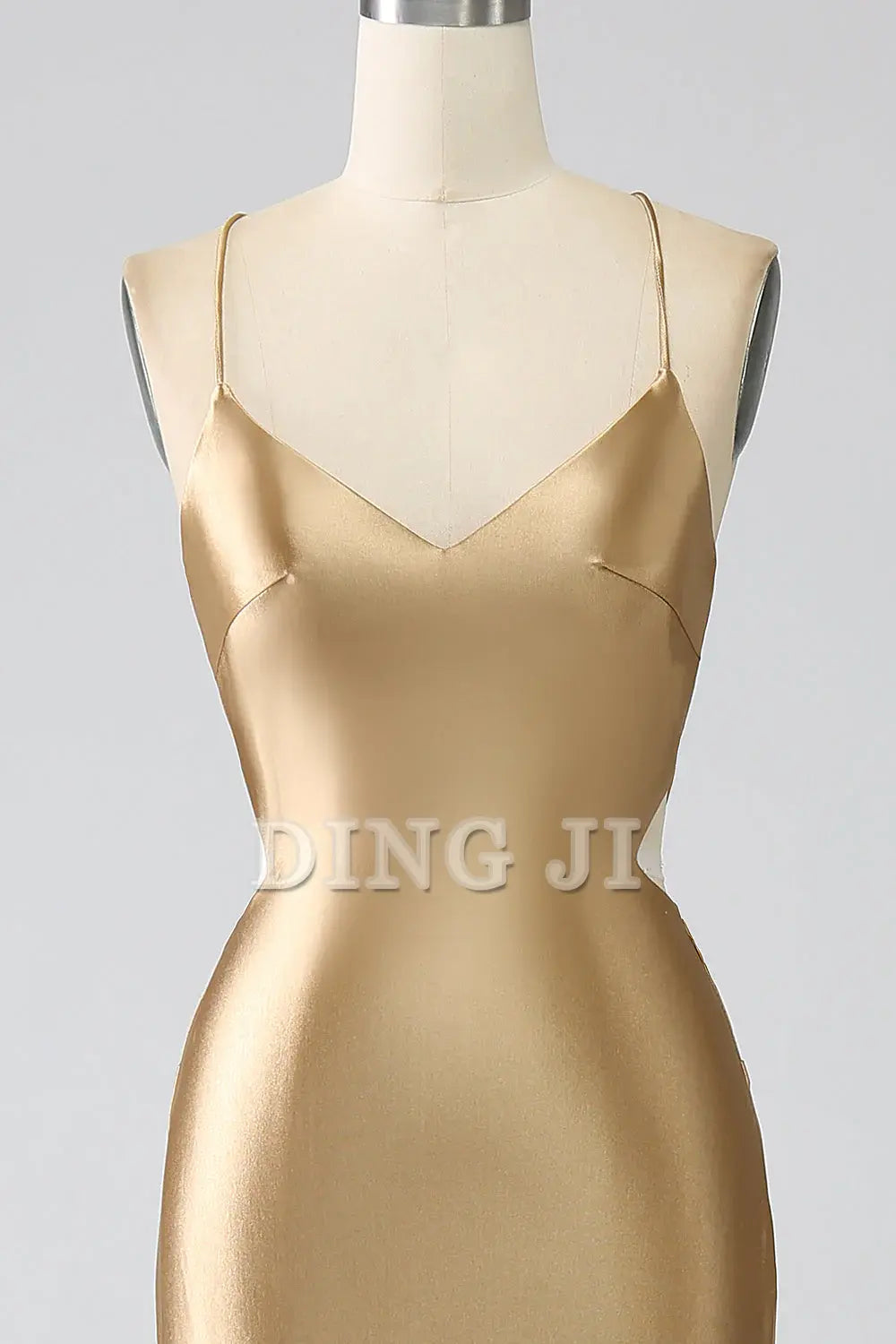 DingJiDress Prom Dress Mermaid Cultivate oneself Spaghetti Straps Backless Satin Long with Lace-up Back Formal Women's Dresses Wedding Guests Dresses