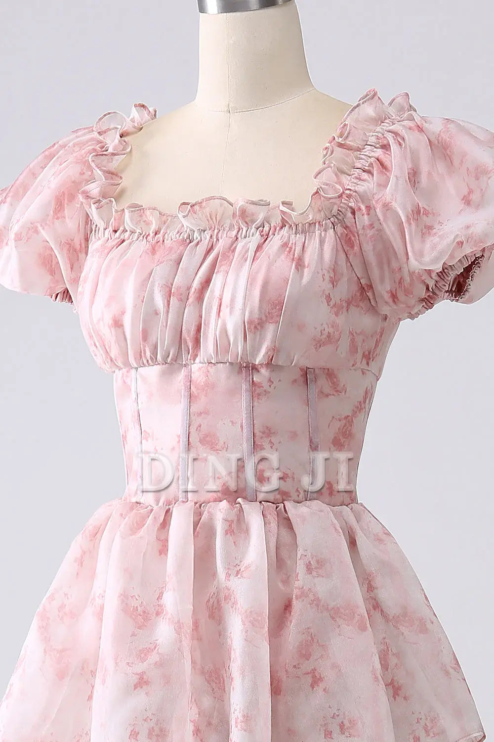 DingJiDress Prom Dress A-Line Off Shoulder Tiered Corset Puff Sleeves Romantic Formal Women's Dresses Wedding Guests Dresses