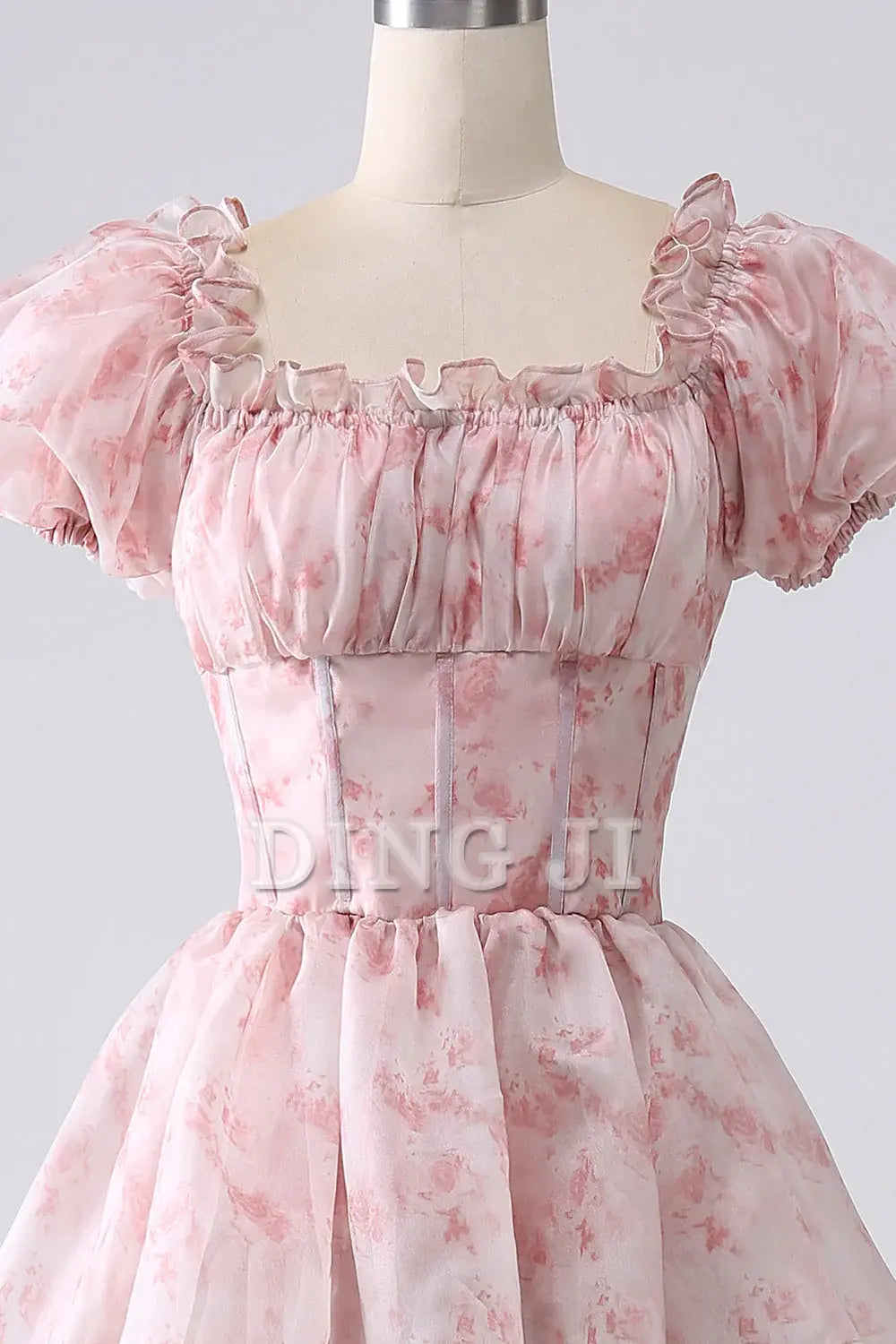 DingJiDress Prom Dress A-Line Off Shoulder Tiered Corset Puff Sleeves Romantic Formal Women's Dresses Wedding Guests Dresses