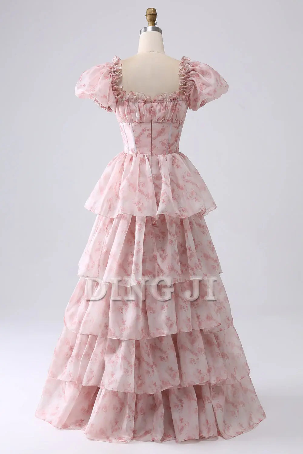 DingJiDress Prom Dress A-Line Off Shoulder Tiered Corset Puff Sleeves Romantic Formal Women's Dresses Wedding Guests Dresses