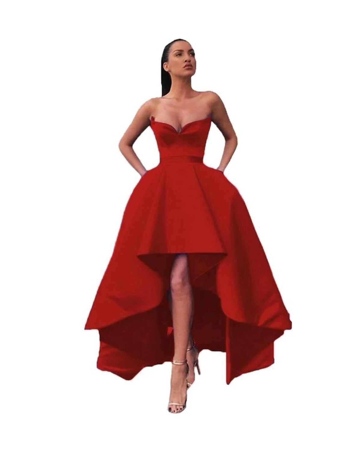 A-Line Prom Dresses Sexy Dress Wedding Guest Prom Asymmetrical Sleeveless Off Shoulder Pocket Satin with Pocket Masquerade Dress Derby Dresses