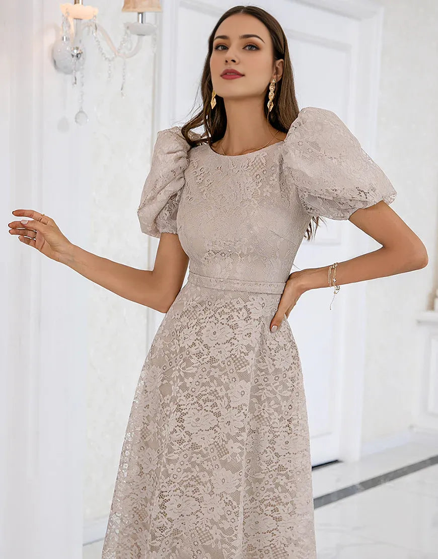 Champagne Lace Mother of the Bride Dress