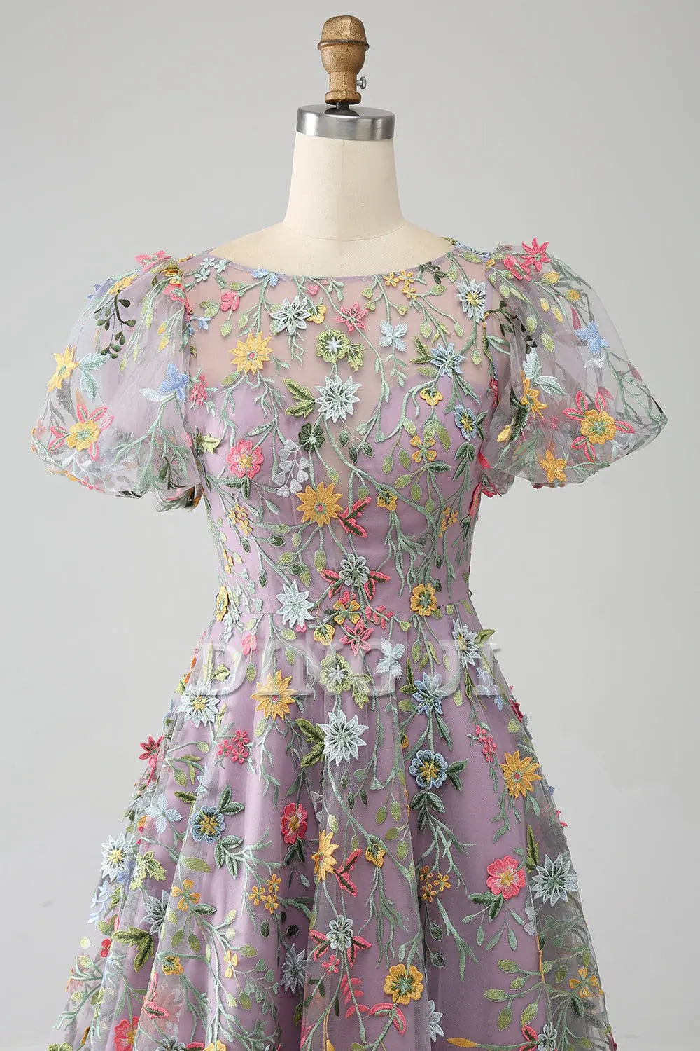 DingJiDress Prom Dress Lace Flower Round Neck Short Sleeves High Quality Exquisite Formal Women's Dresses Wedding Guests Dresses