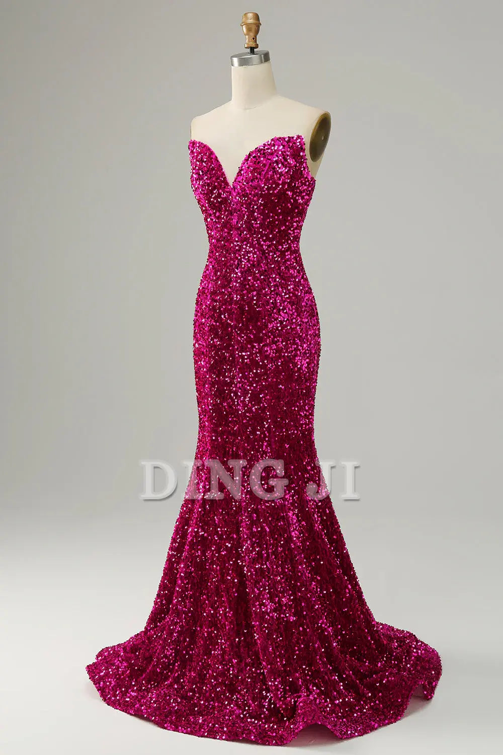 DingJiDress Prom Dress Mermaid Cultivate oneself Sweetheart Neck Sequined Sweep Train Formal Women's Dresses Wedding Guests Dresses