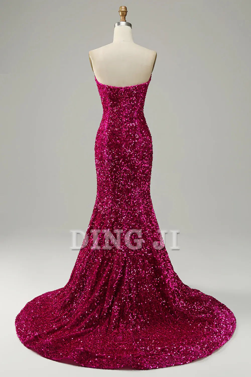 DingJiDress Prom Dress Mermaid Cultivate oneself Sweetheart Neck Sequined Sweep Train Formal Women's Dresses Wedding Guests Dresses