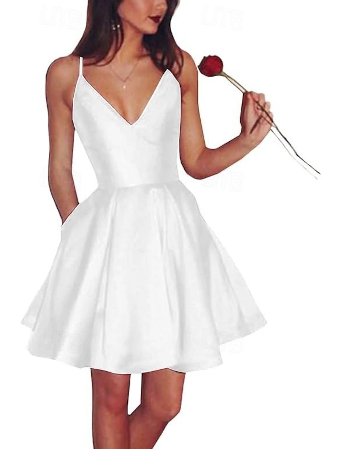 A-Line Cocktail Dresses Elegant Dress Homecoming Cocktail Party Short / Mini Sleeveless Spaghetti Strap Satin with Sleek Pleats