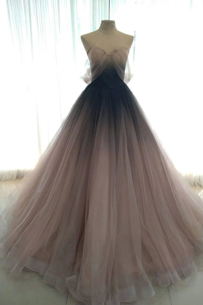 Unique tulle long prom dress tulle formal dress
