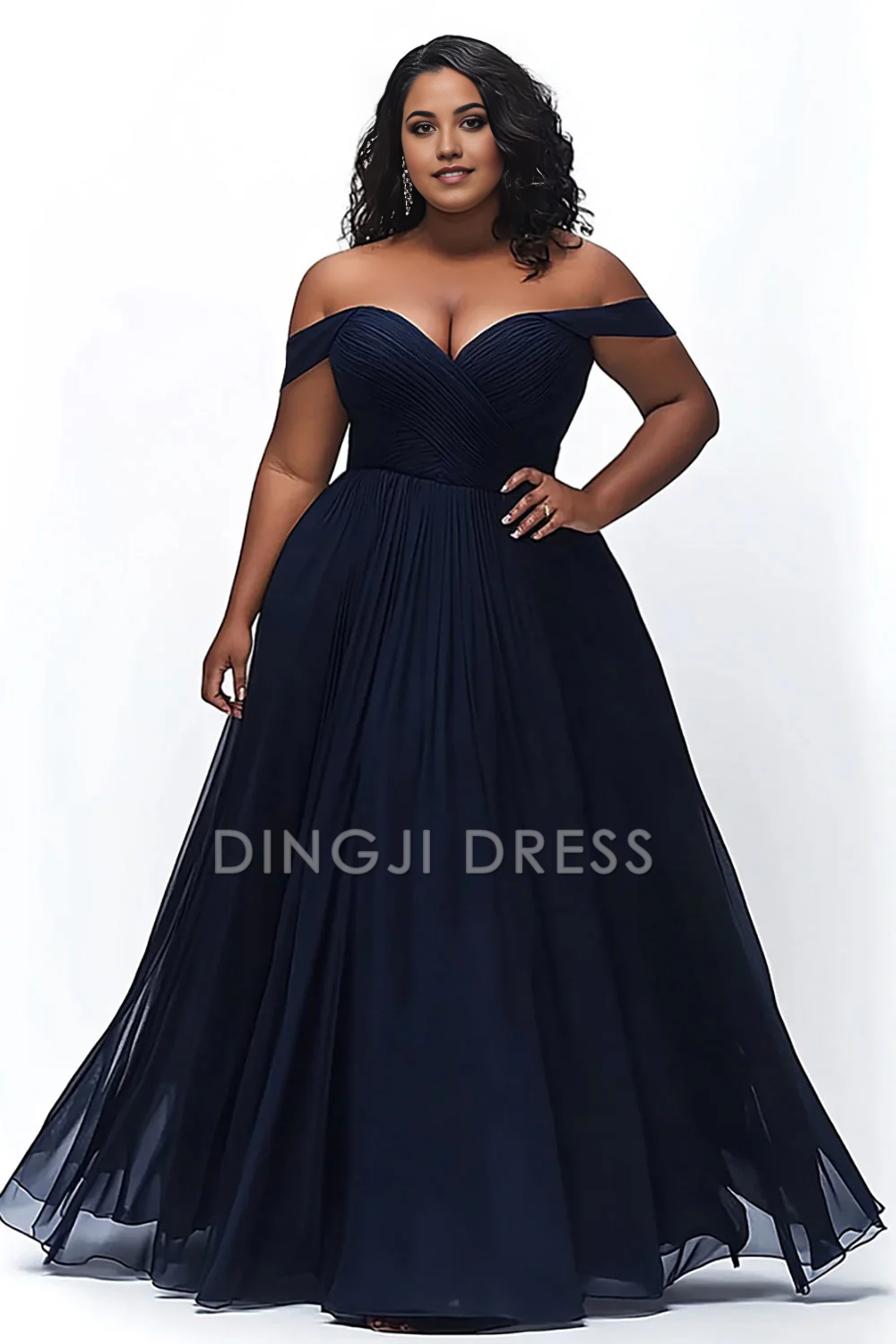 DingJiDress High Quality Dress A Line Off The Shoulder Sweetheart Pleated Plus Size Elegant Prom Dress