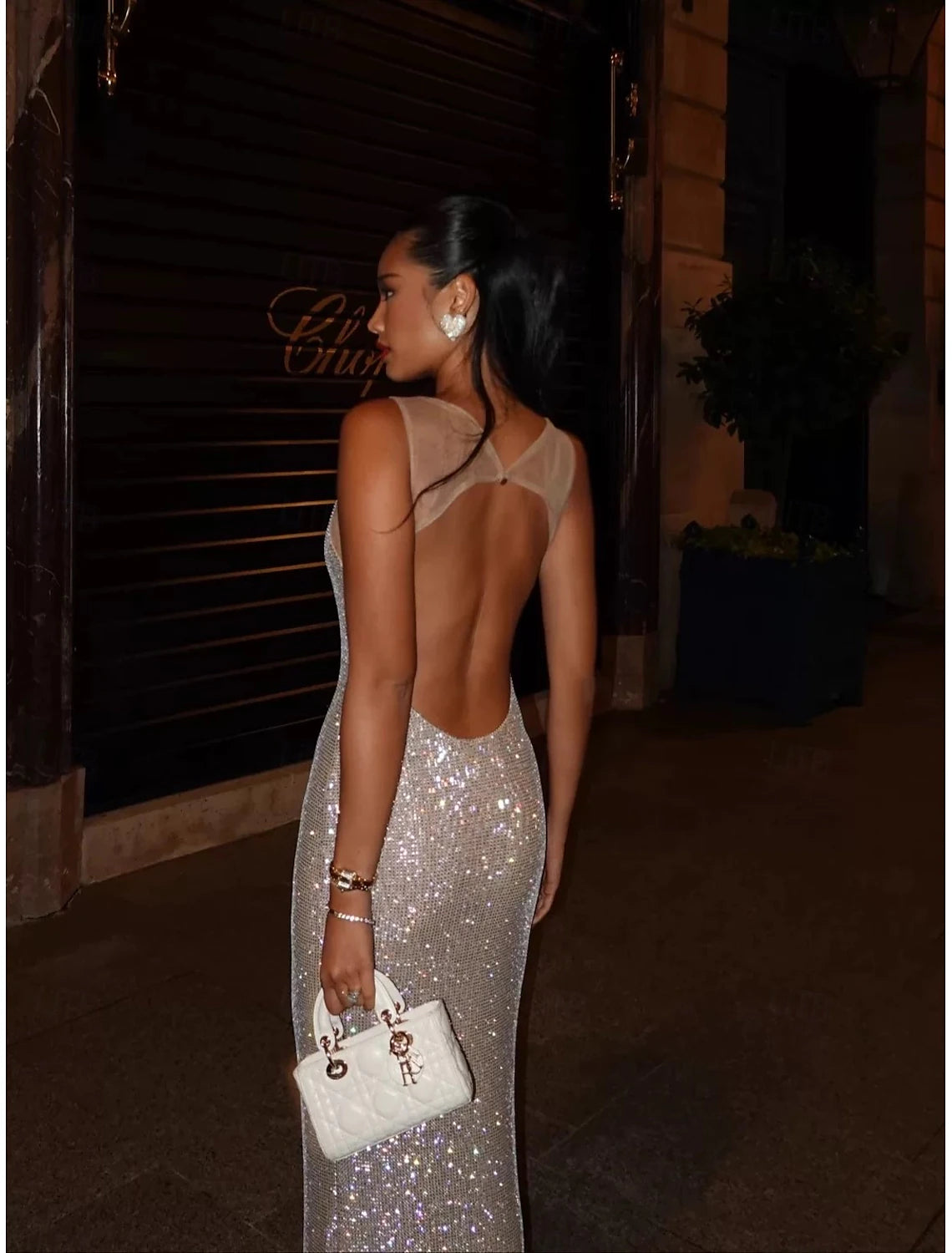 Mermaid / Trumpet Prom Dresses Vintage Dress Formal Prom Floor Length Sleeveless Square Neck Sequined with Glitter Sequin