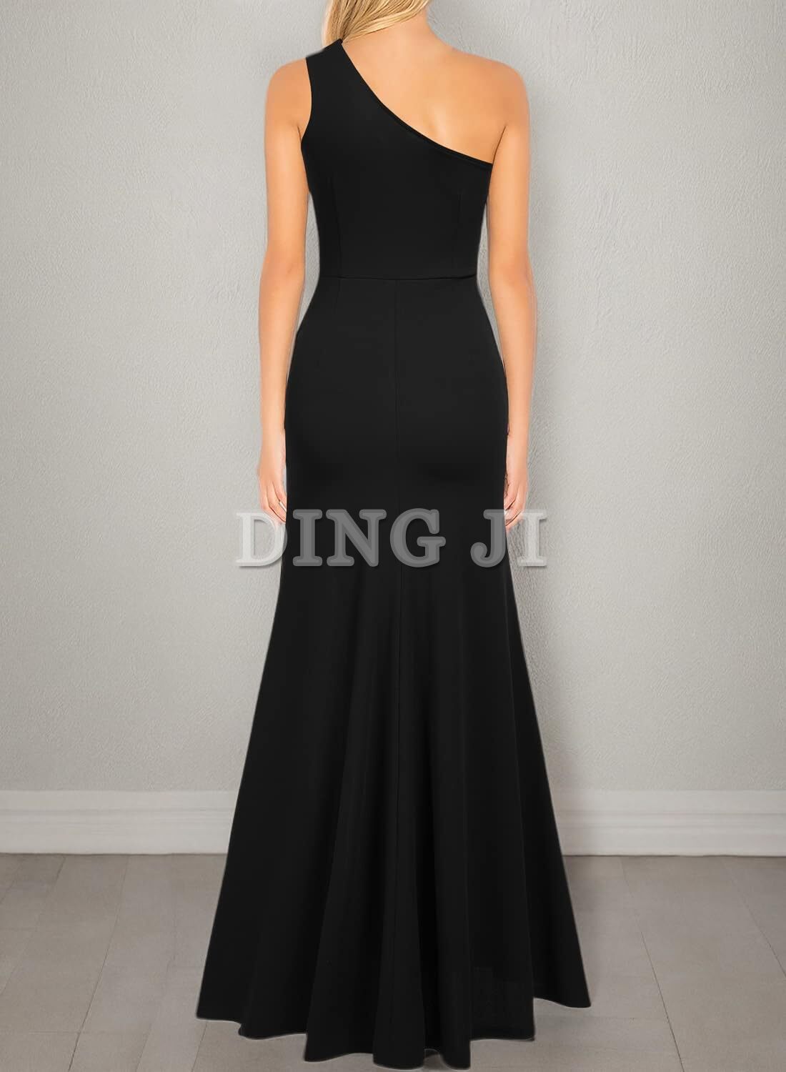 DingJiDress Prom Dress One Shoulder Sleeveless Split Bodycon Mermaid Evening Cocktail Long Dress Elegant Simple Formal Wear Dresses Wedding Guests Dresses
