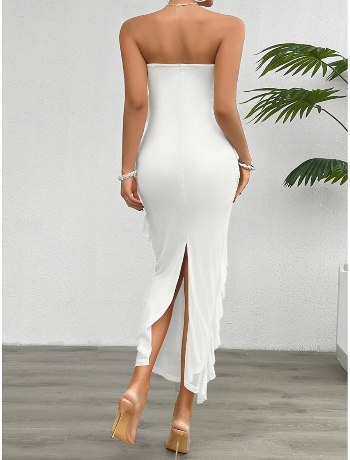 Women's Long Dress Maxi Dress White Dress Prom Dress Party Dress Cocktail Dress Fashion Modern Festival Dress Wedding Party Special Occasion Regular Fit Plain Sleeveless Strapless White Pink Blue