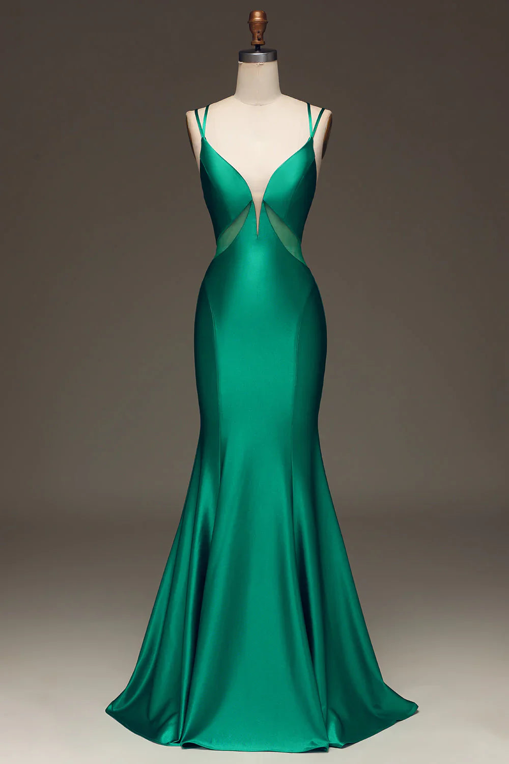 DingJiDress Prom Dress Mermaid Spaghetti Straps Deep V-Neck Lace-up Back Charming Long Formal Women's Dresses Wedding Guests Dresses