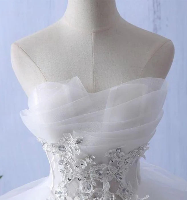 Mini Ruffles Strapless Short Homecoming Lace Appliques Graduation Dress