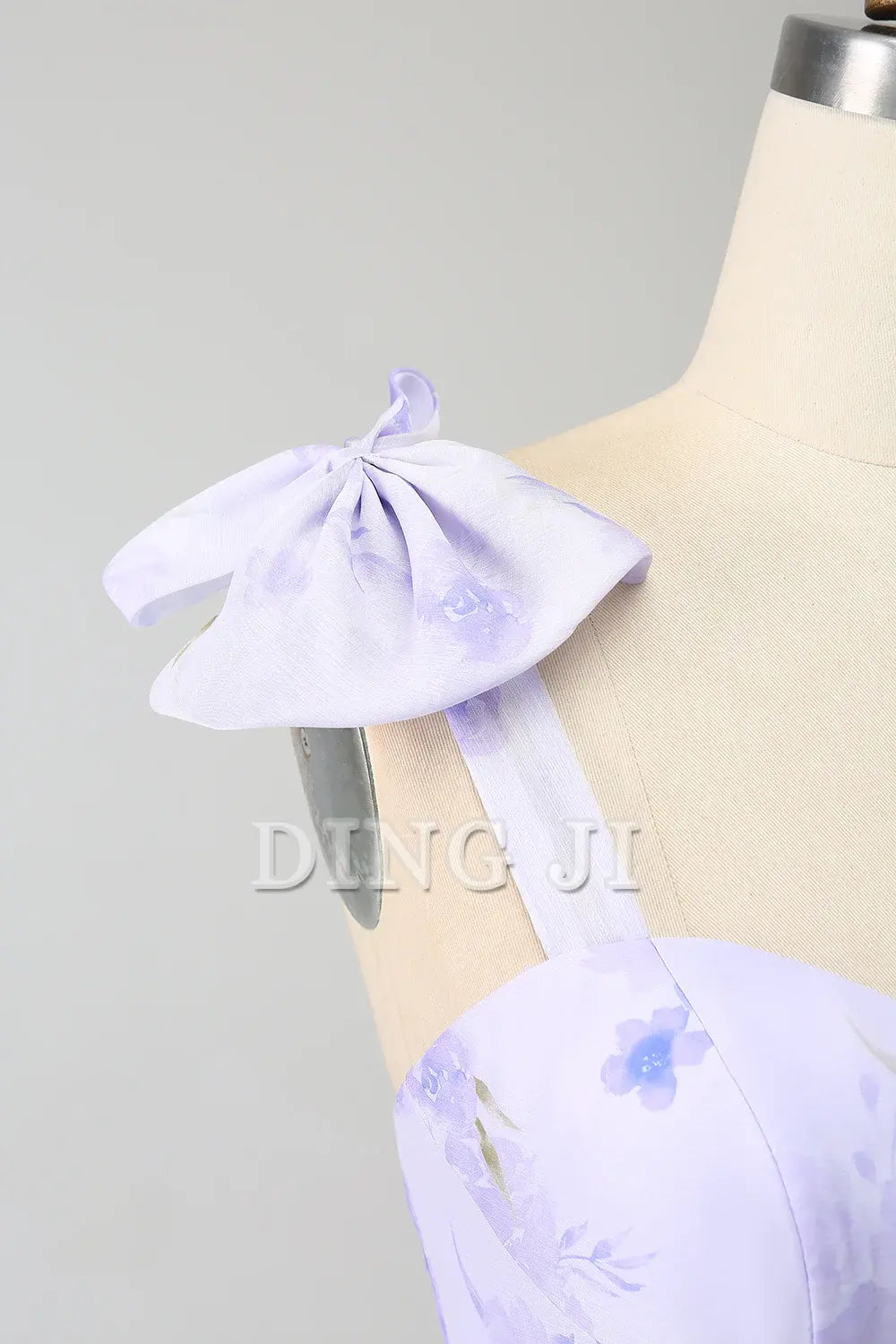 DingJiDress Prom Dress A-Line Floral Print Lace Up Floor Length Charming Formal Women's Dresses Wedding Guests Dresses