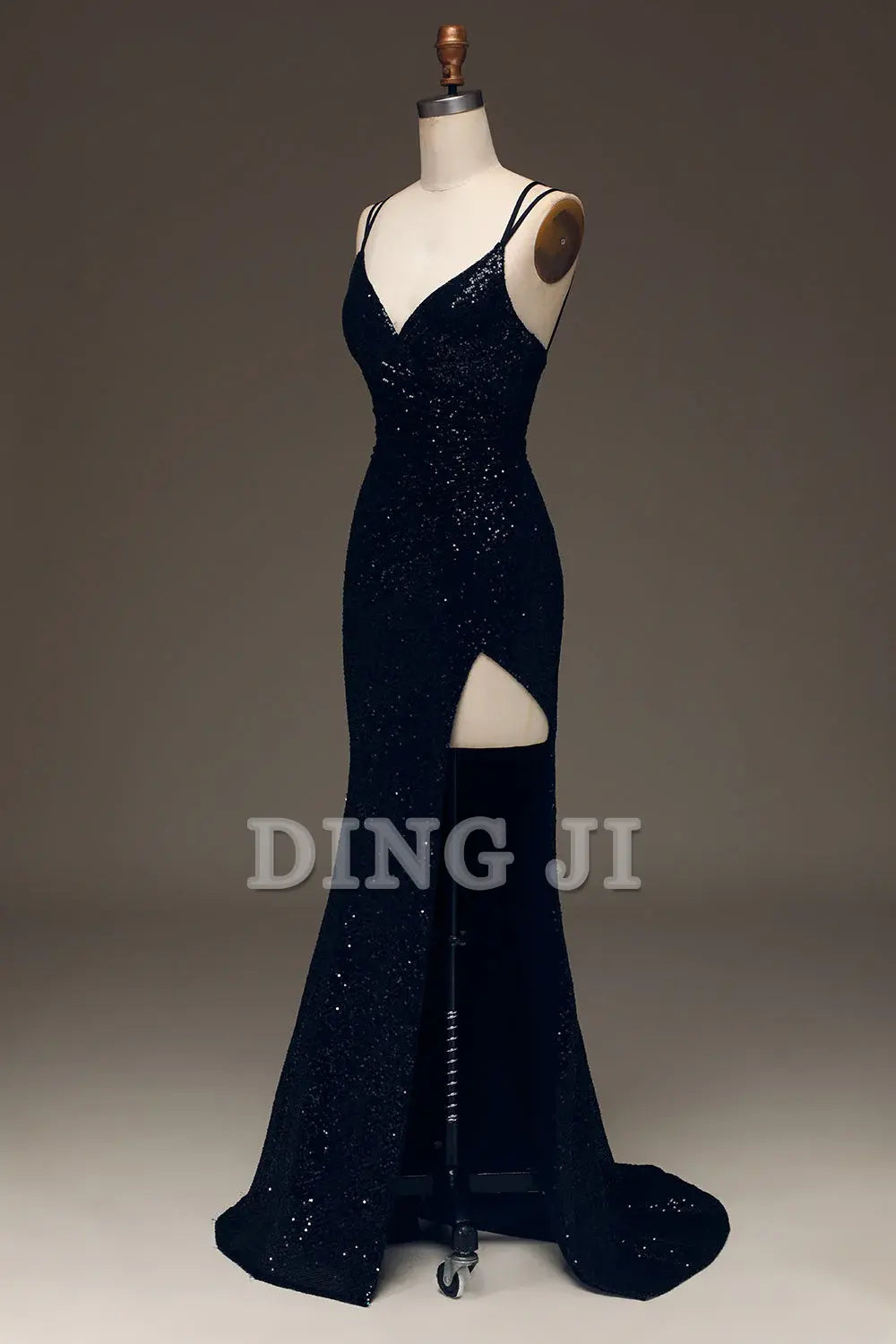 DingJiDress Prom Dress Sparkly Spaghetti Straps Sequin Mermaid Cultivate oneself Side Fork Long Formal Women's Dresses Wedding Guests Dresses