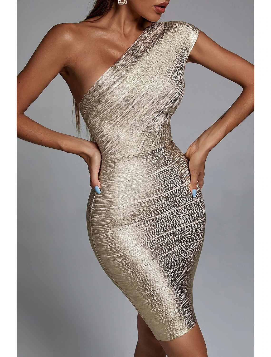 Sheath Cocktail Dresses Party Dress Homecoming Party Wear Short / Mini Sleeveless One Shoulder Silk with Glitter