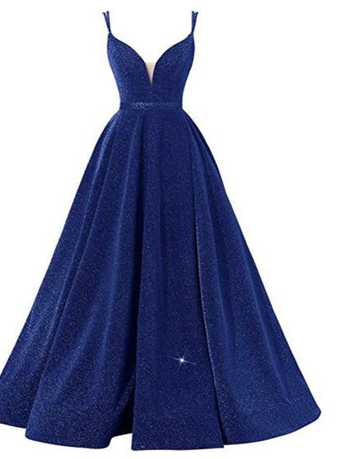 A-Line Prom Dresses Beautiful Back Dress Wedding Guest Formal Evening Floor Length Sleeveless Spaghetti Strap Sequined with Pleats Sequin Masquerade Dress