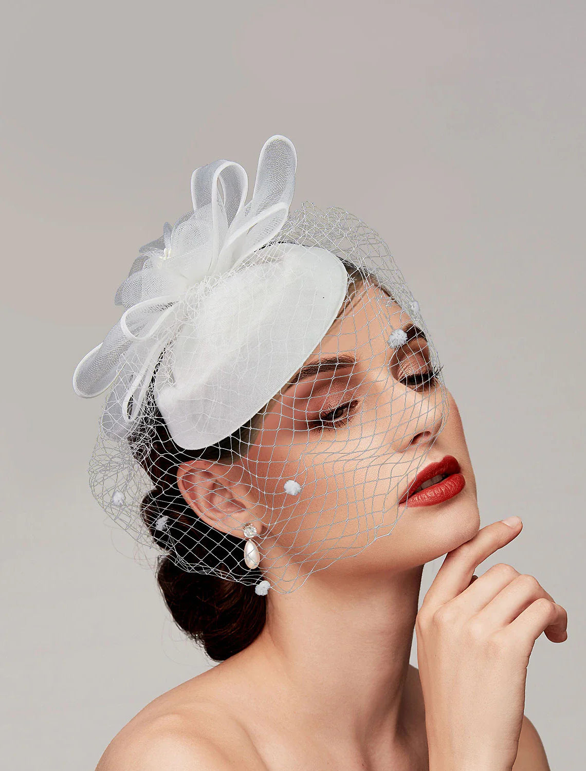 DingJiDress Feathers / Net Fascinators / Hats / Headpiece with Feather / Cap / Flower 1 PC Wedding / Horse Race / Ladies Day Headpiece