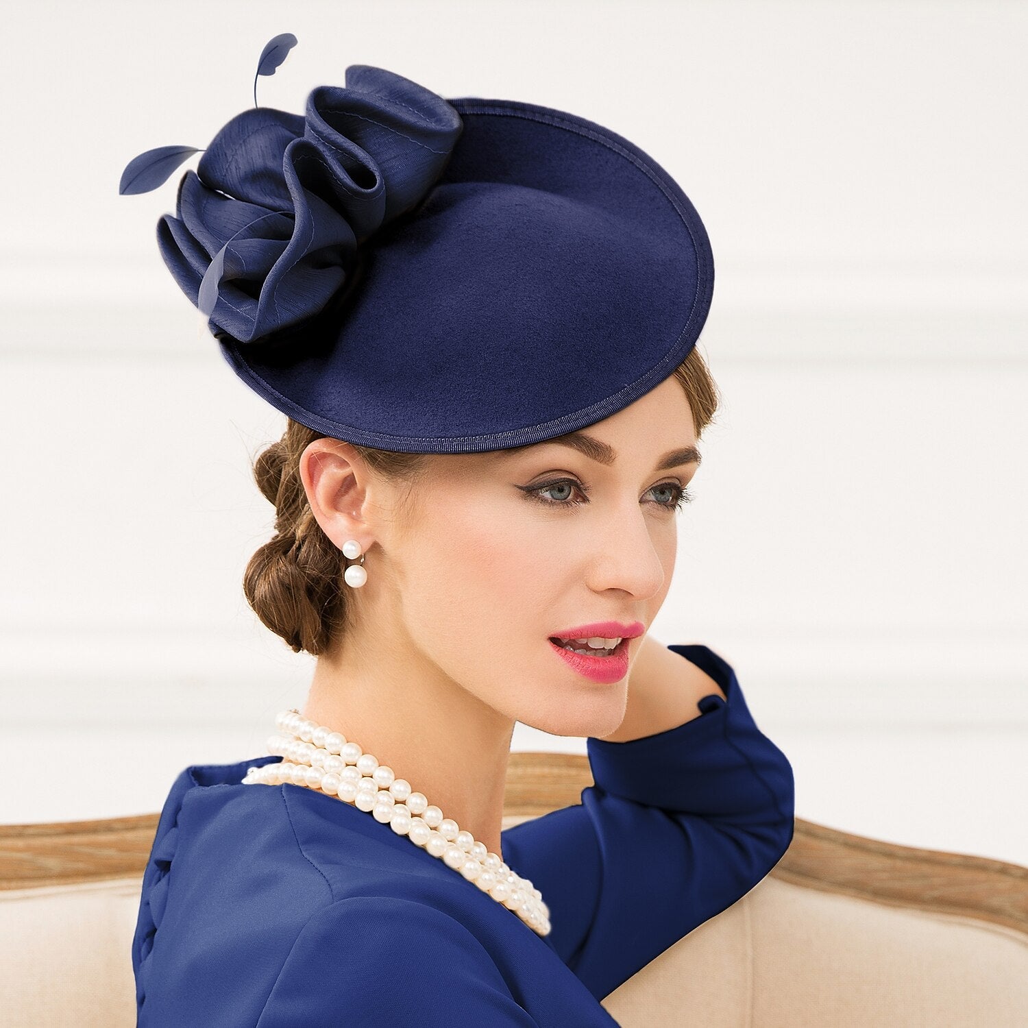 DingJiDress Fascinators Kentucky Derby Hats Headwear Wool Saucer Kentucky Derby Hat Tea Party Horse Race Ladies Day Melbourne Cup Derby Vintage Elegant Fancy With Floral Headpiece Headwear