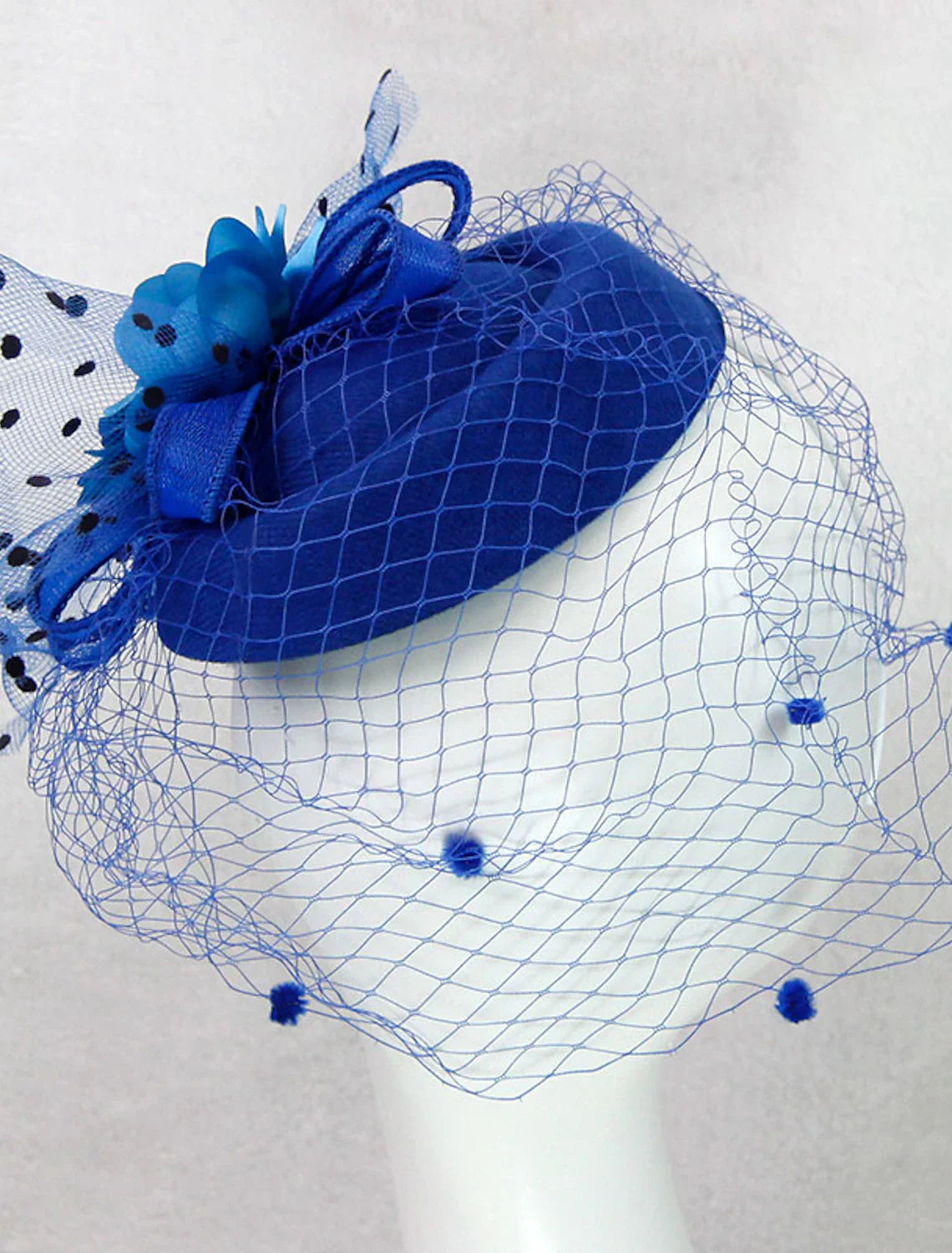 DingJiDress Fascinators Kentucky Derby Hat Headwear Headpiece Net Veil Hat Wedding Ladies Day Cocktail Royal Astcot With Cap Floral Headpiece Headwear