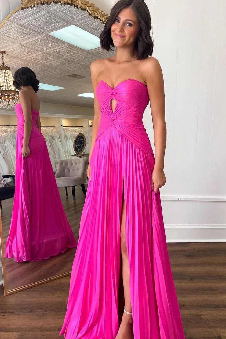 Mermaid Sweetheart Pink Chiffon Long Prom Dress