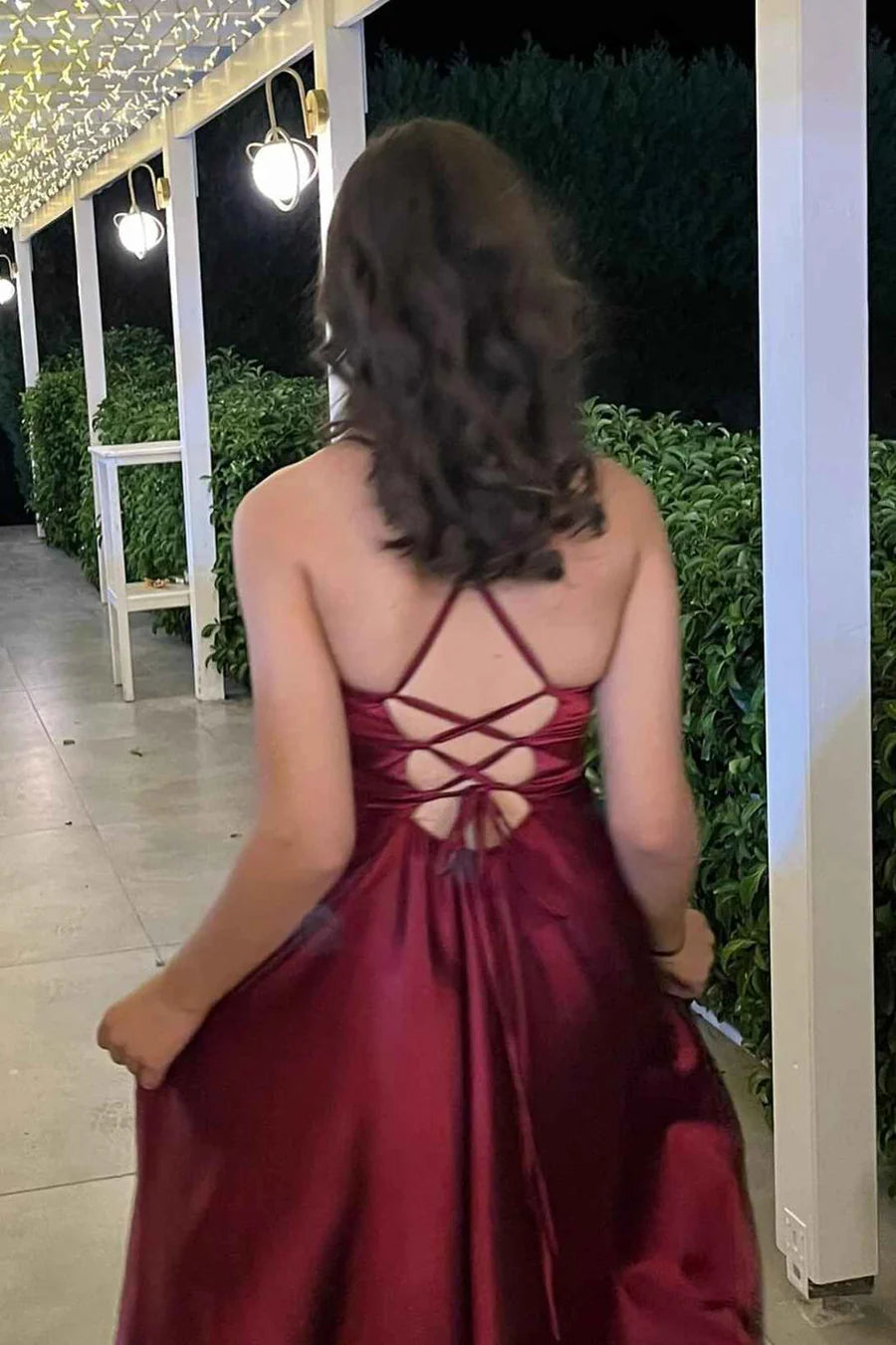 Simple Spaghetti Straps A-Line Empire-Waist Sleeveless Long Formal Prom Dress ﻿