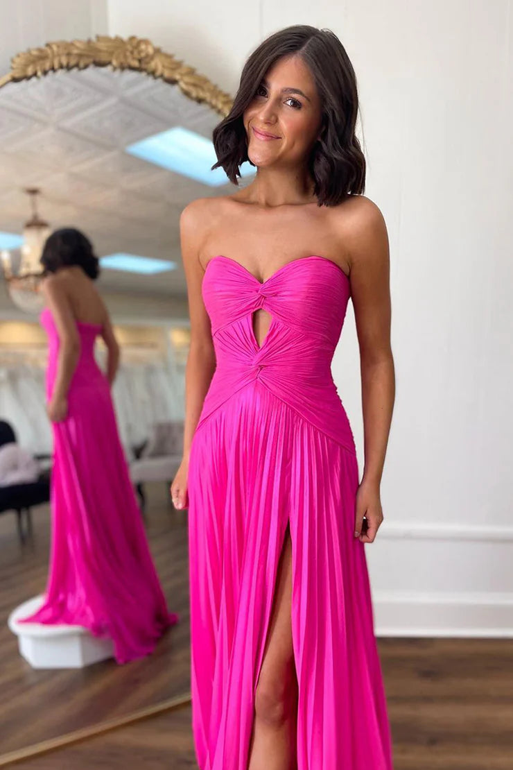 Mermaid Sweetheart Pink Chiffon Long Prom Dress
