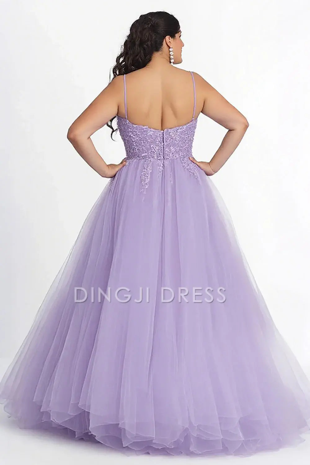 DingJiDress High Quality Dress A Line Spaghetti Straps Long With Appliques Gorgeous Prom Dress