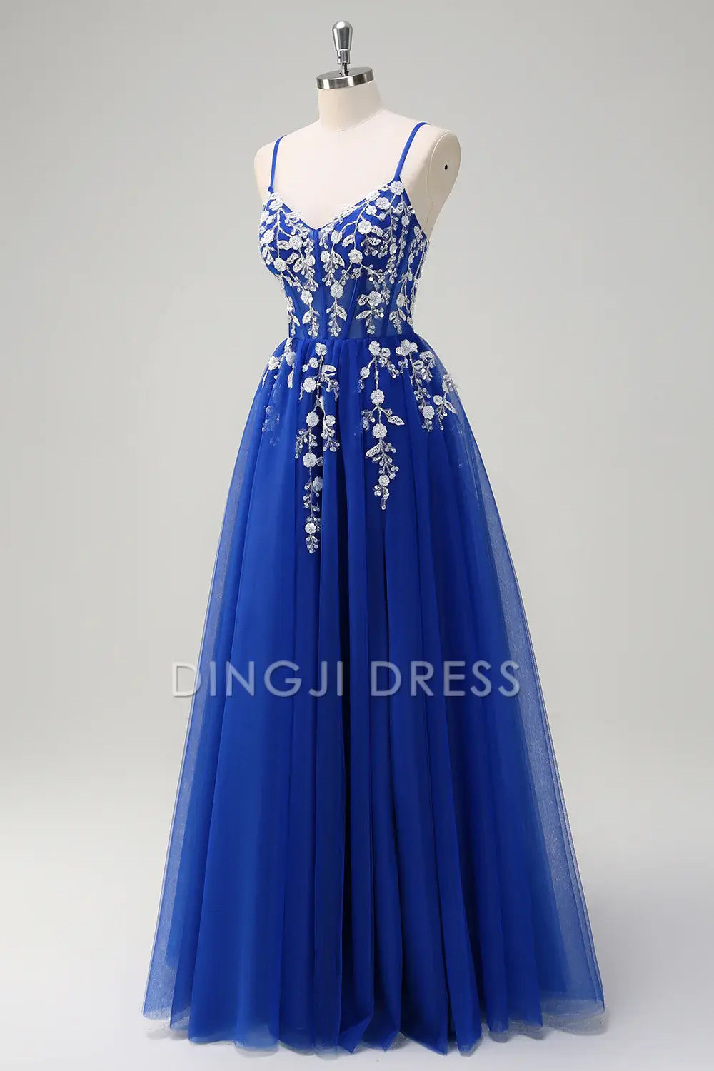 DingJiDress High Quality Dress Evening Dress Exquisite A-Line Spaghetti Straps Floral Backless With Slit Youthful Long Prom Dress