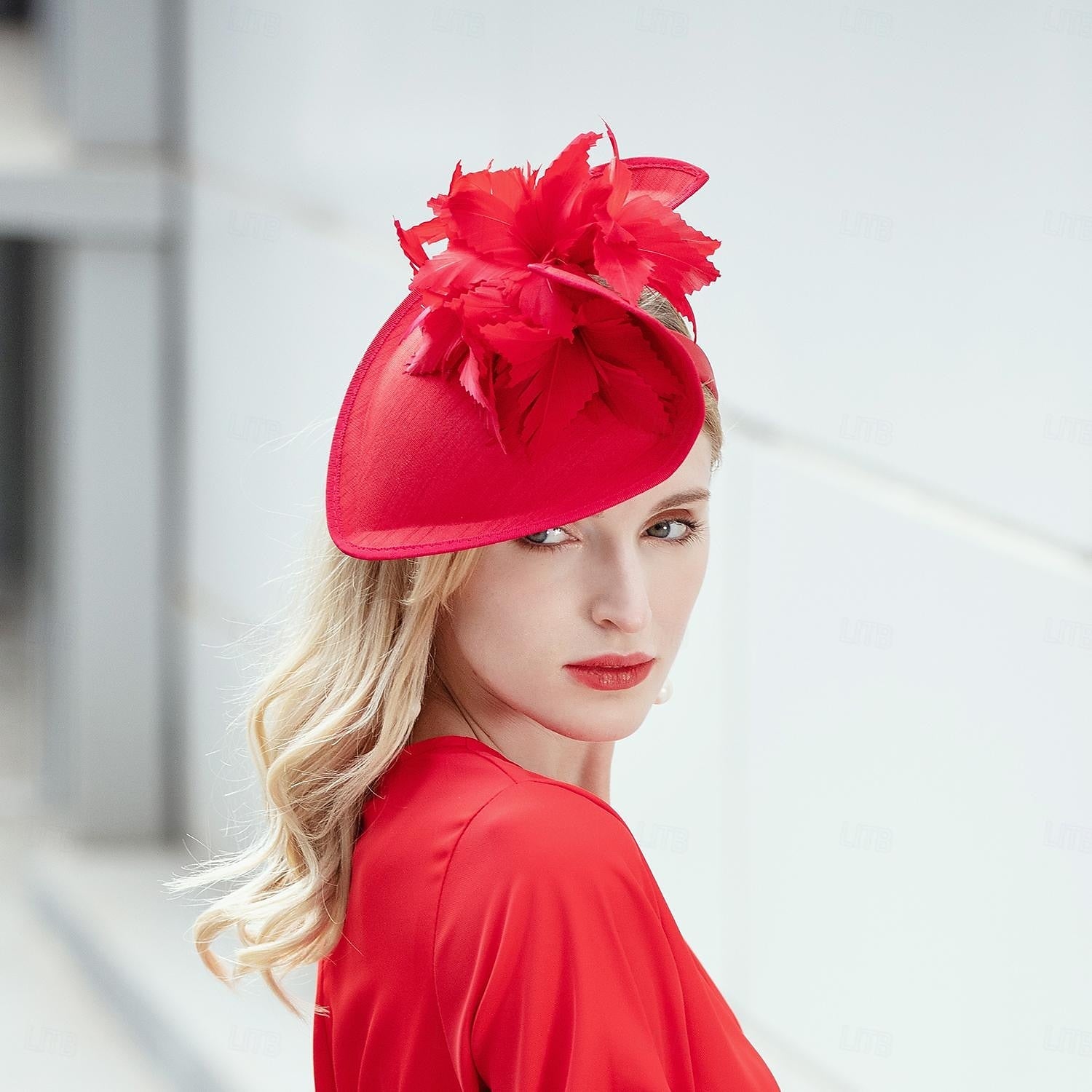 DingJiDress Headbands Fascinators Kentucky Derby Hat Fiber Saucer Hat Top Hat Wedding Tea Party Elegant Wedding With Feather Headpiece Headwear