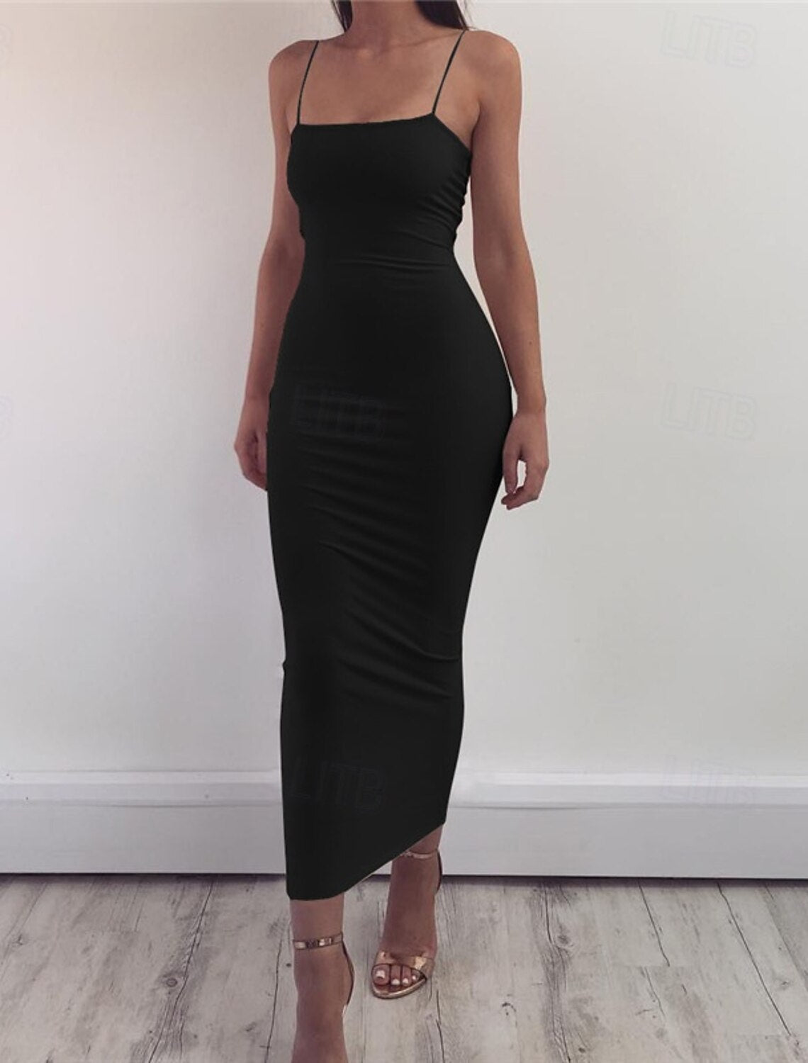 Women's Midi Dress White Dress Graduation Dress Party Dress Slip Dress Elegant Fashion Party Birthday Holiday Regular Fit Plain Sleeveless Spaghetti Strap Black White Red Summer