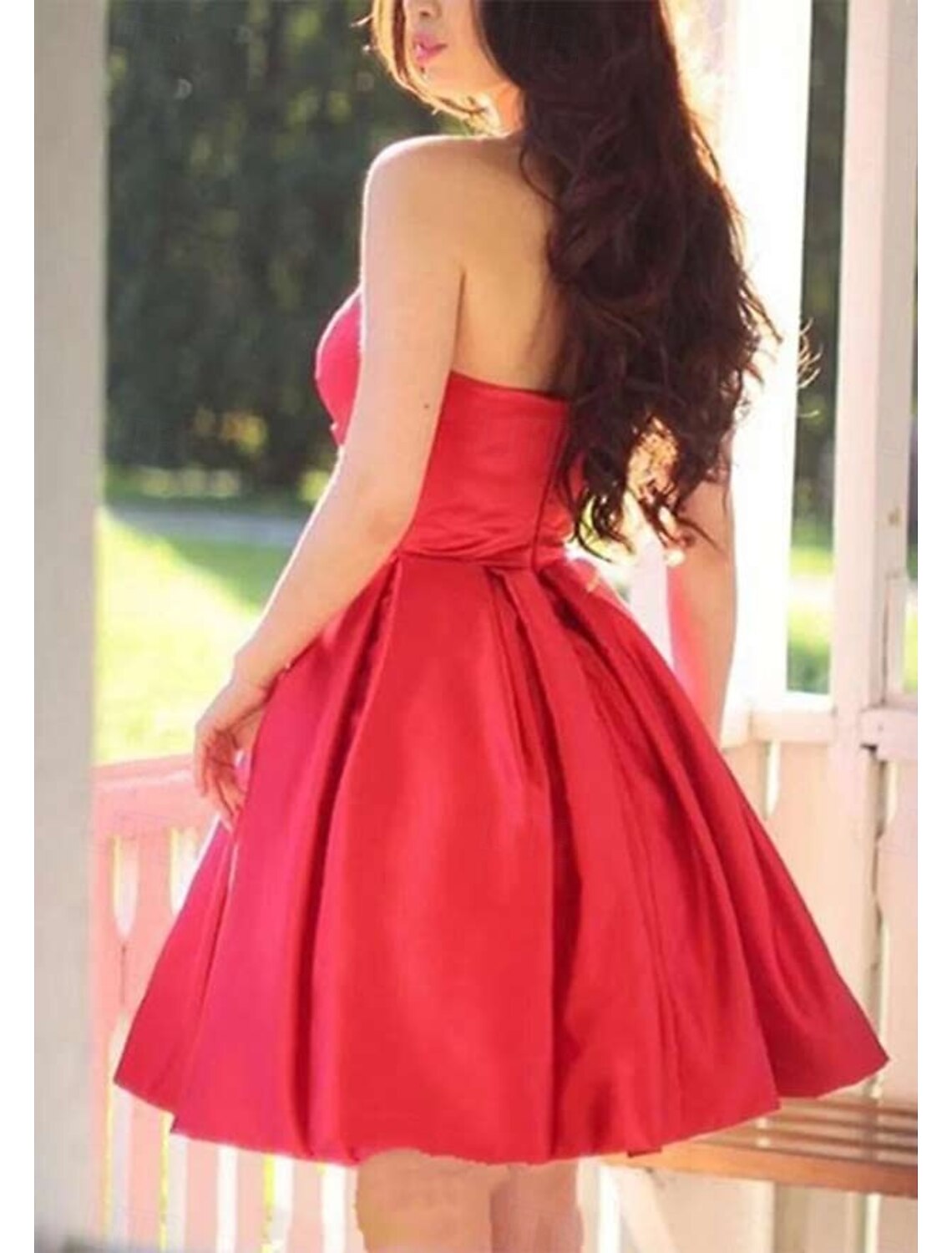 A-Line Homecoming Dresses Minimalist Dress Homecoming Graduation Knee Length Sleeveless Sweetheart Pocket Cotton Backless with Pleats Ruched
