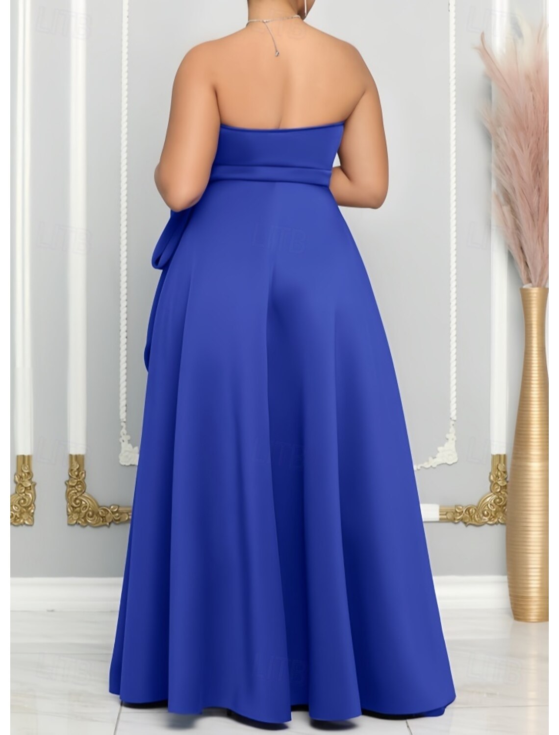 A-Line Wedding Guest Dresses Side Slit Dress Wedding Guest Homecoming Floor Length Sleeveless Sweetheart Fall Wedding Guest Satin with Slit Butterfly