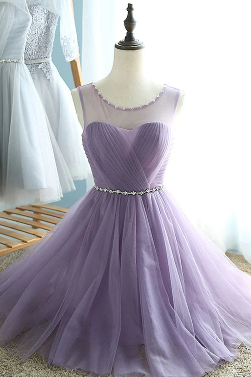 Cute tulle short prom dress bridesmaid dress