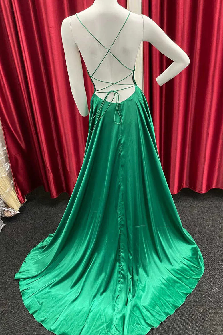 Simple Round Neck A-line Long Formal Dress